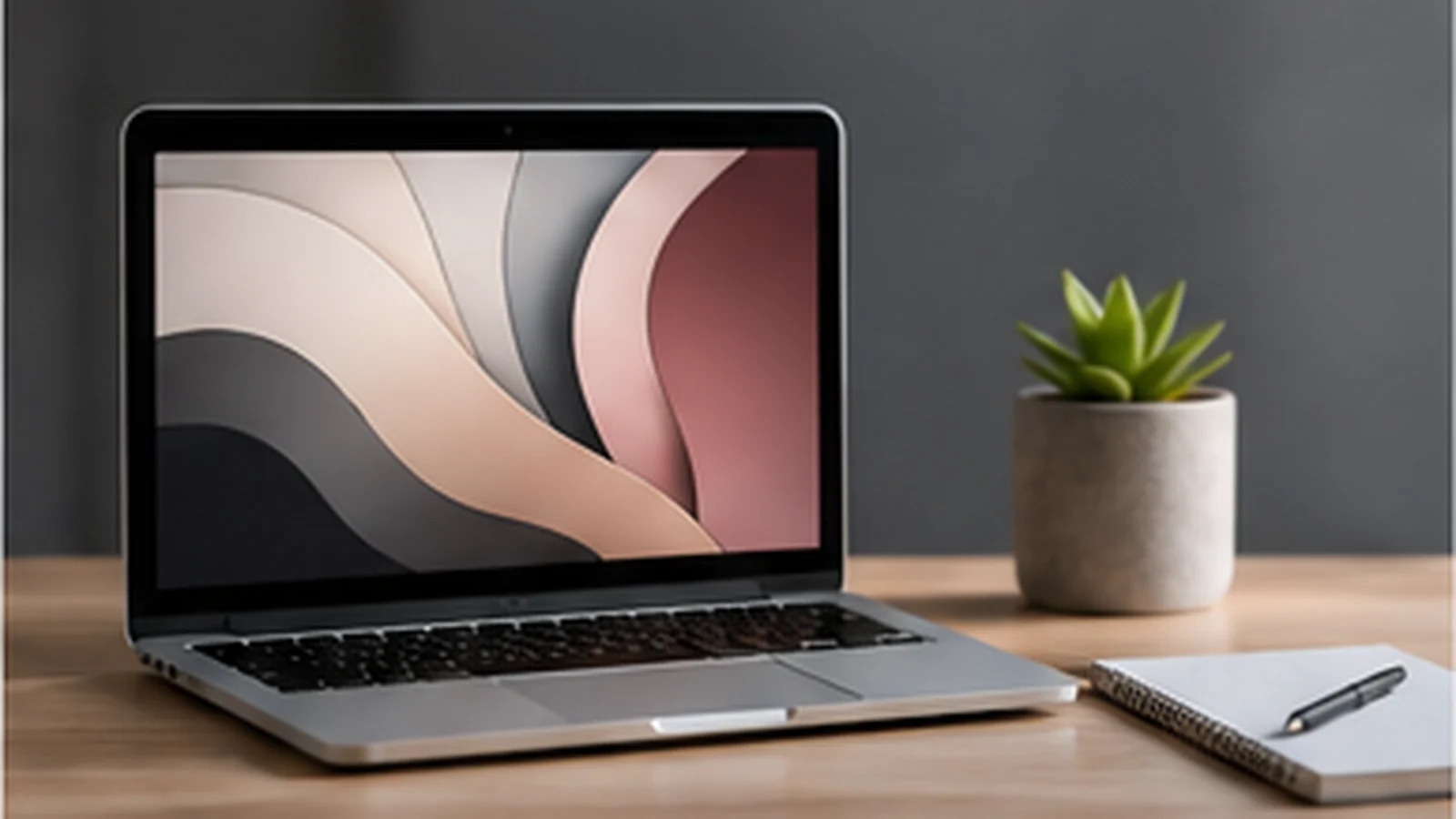 Clean laptop setup representing a modern digital image design workflow