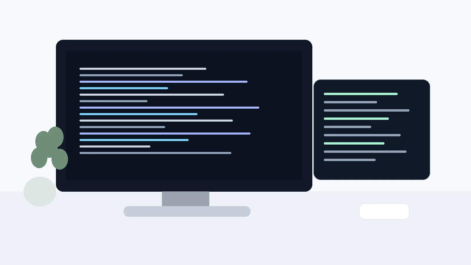 Clean developer coding setup with code editor and terminal